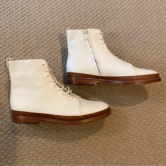 VINCE WOMEN’s NEW CABRIA ANKLE BOOTS off white SIZE 9.5M/EUR 40.5 - Picture 2 of 9